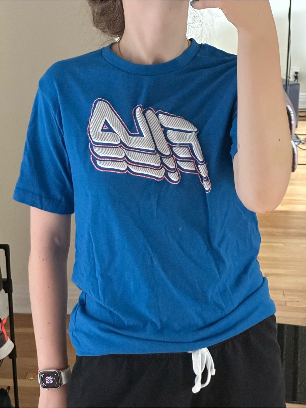 Fila Blue Short Sleeve Tee with White Layered Logo